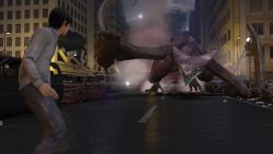 car city city_shrouded_in_shadow daiei_film destruction gamera:_guardian_of_the_universe gamera_(series) giant giant_monster granzella gyaos highres kadokawa kaiju misaki_ken monster motor_vehicle night veins veiny_wings wings