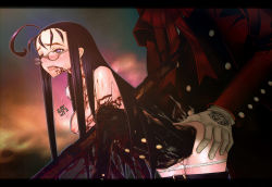 1boy 1girl ahoge all_fours all_the_way_through alucard_(hellsing) ass ass_grab bad_id bad_pixiv_id bare_shoulders black_hair bleeding blood blush breasts clothed_sex clothes_pull coat doggystyle double_penetration empty_eyes ero_guro formal_clothes freckles fucked_silly glasses gloves gun guntank_(loleater) guro head_out_of_frame height_difference hellsing hetero huge_ahoge impaled insignia jacket jewelry letterboxed long_hair multiple_penetration musket nazi necklace nipples no_bra open_clothes open_mouth open_shirt overcoat panties pants pants_pull panty_pull purple_eyes rape red_coat red_jacket rifle rip_van_winkle_(hellsing) sex sex_from_behind shirt solo_focus spoilers suit swastika sweat tears tongue tongue_out underwear vaginal vampire weapon white_gloves white_panties