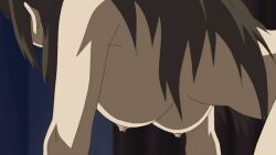 10s 1girl 2010 animated animated_gif anime_screenshot black_hair bouncing_breasts breasts haha_sange implied_sex koga_hanae large_breasts long_hair mature_female nipples nude rape