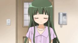 10s 1girl animated animated_gif female_focus green_eyes green_hair kin-iro_mosaic matching_hair/eyes oomiya_isami solo