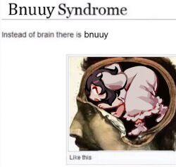 1boy 1girl animal_ears black_hair blush_stickers bnuuy_(meme) brain commentary dress english_commentary english_text facial_hair frilled_dress frills grey_dress inaba_tewi looking_back meme mustache open_mouth profile rabbit_ears rabbit_girl red_eyes ribbon-trimmed_dress ribbon_trim short_hair short_sleeves socks touhou trapped upper_body white_background wikipedia zuomerika