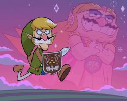 Rule 34 | cosplay, crossdressing, dress, hotdiggedydemon, link, link (cosplay), long hair, master sword, nintendo, princess zelda, princess zelda (cosplay), shield, shoes, the legend of zelda, waluigi, wario