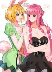 Rule 34 | blonde hair, carrot (one piece), dress, gothic lolita, joman, lolita fashion, long hair, one piece, perona, pink hair, rabbit ears, rabbit girl, rabbit tail, short hair, sleeveless, sleeveless dress