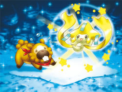 00s bidoof chunsoft creatures_(company) game_freak gen_3_pokemon gen_4_pokemon jirachi legendary_pokemon mythical_pokemon nintendo official_art pokemon pokemon_(creature) pokemon_mystery_dungeon star_(symbol)