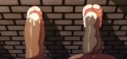 aged_down angelauxes animated animated_gif anna_(frozen) censored dark-skinned_male dark_skin elsa_(frozen) frozen_(disney) impossible_fit interracial large_penis loli mosaic_censoring pale_skin penis rape size_difference through_wall what