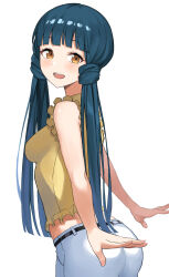 1girl ass fuyutuji idolmaster idolmaster_million_live! idolmaster_million_live!_theater_days kitakami_reika pants smile tagme