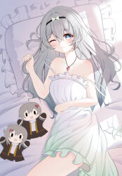 1girl absurdres blush firefly_(honkai:_star_rail) highres honkai:_star_rail honkai_(series) knosdeba long_hair looking_at_viewer self-upload simple_background smile
