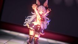 1girl 3d animated armpits arms_up blue_hair bouncing_breasts breasts dancing erune ferry_(granblue_fantasy) granblue_fantasy koikatsu_(medium) large_breasts long_hair mokusheep solo tagme video