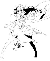 Rule 34 | 2024, asako komaki, axe, battle axe, black outline, dated, double-sided axe, floating hair, full body, greyscale, hair floating upwards, holding, holding axe, long hair, looking at viewer, magical girl, mahou shoujo madoka magica, mahou shoujo oriko magica, monochrome, mura kuroe, official art, outline, weapon, white background