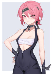 Rule 34 | 1girl, absurdres, breasts, collar, fuchsia (strinova), gloves, headband, highres, pink eyes, pink hair, strinova, tagme, taoyan lajiaomian