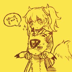 Rule 34 | aiba ami, blue eyes, digimon, digimon (creature), digimon story: cyber sleuth, dorumon, goggles, goggles on head, long hair, monochrome, red hair, sidetail, sketch