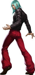 Rule 34 | absurdres, baggy pants, capcom, green hair, highres, official art, pants, remy, simple background, solo, stanley lau, street fighter, street fighter iii, street fighter iii: 3rd strike