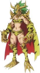 1girl armor claws curvy digimon digimon_(creature) digimon_ghost_game female_focus full_body highres kinkakumon muscular muscular_female official_art scan sharp_teeth solo teeth toei_animation wide_hips