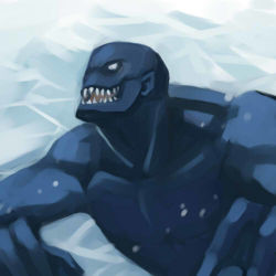 1990s_(style) 1boy cagnazzo final_fantasy final_fantasy_iv lowres male_focus monster no_humans pointy_ears sharp_teeth solo teeth upper_body
