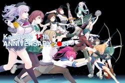 2020_summer_olympics 2024 6+girls akitsushima_(kancolle) akizuki_(kancolle) anniversary arrow_(projectile) beret black_hair blue_eyes blue_hair bow_(weapon) breasts brown_eyes brown_hair commentary_request diving epaulettes fingerless_gloves folded_ponytail fubuki_(kancolle) gloves green_eyes hat hiryuu_(kancolle) i-168_(kancolle) i-401_(kancolle) japanese_clothes kantai_collection kashima_(kancolle) katori_(kancolle) large_breasts long_hair machinery map_(blue_catty) maru-yu_(kancolle) military military_uniform mini_hat miniskirt mogami_(kancolle) multiple_girls muneate mutsuki_(kancolle) olympics pantyhose parody ponytail purple_eyes purple_hair red_eyes red_hair riding_crop running sailor_collar school_swimsuit school_uniform serafuku shigure_(kancolle) shimakaze_(kancolle) short_hair short_ponytail side_ponytail skirt souryuu_(kancolle) swimsuit swimsuit_under_clothes torpedo twintails weapon
