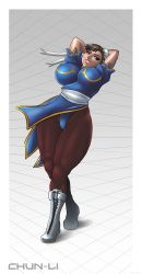 breasts capcom chun-li highres large_breasts looking_at_viewer muscular nylons panties street_fighter tagme thick_thighs thighs underwear wide_hips