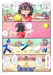 Rule 34 | 4girls, animal ears, ball, black hair, blonde hair, blue hair, bowling, bowling ball, coroha, couch, coyote (kemono friends), dire wolf (kemono friends), extra ears, fox ears, fox girl, fox tail, grey hair, humboldt penguin (kemono friends), island fox (kemono friends), kemono friends, kemono friends v project, long hair, looking at viewer, multiple girls, penguin girl, ribbon, shirt, short hair, shorts, t-shirt, table, tail, translation request, virtual youtuber, wolf ears, wolf girl, wolf tail, yellow eyes