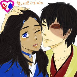 avatar:_the_last_airbender avatar_legends blush couple closed_eyes katara nickelodeon scar smile zuko