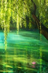 artist_name commentary day english_commentary flower lake light_rays lotus lotus_leaf nature no_humans original outdoors scenery signature sunbeam sunlight tree water zandra