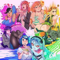 6+girls absurdres armpits ass bikini bikini_top_only blonde_hair blue_eyes blue_hair breasts cammy_white capcom chainsaw_man collarbone cum cum_in_ass cum_on_ass cum_on_body cum_on_breasts cum_on_upper_body cyberpunk_(series) cyberpunk_edgerunners diforland doki_doki_literature_club duolingo earrings facial forehead green_hair hat highres hijab jewelry lana&#039;s_mother_(pokemon) lips long_hair looking_at_viewer makima_(chainsaw_man) mature_female midna money multiple_girls nami_(one_piece) nami_(one_piece)_(return_to_sabaody) nintendo one_piece open_mouth orange_hair pantyhose petite pink_hijab pokemon pokemon_(anime) pokemon_sm_(anime) purple_hair rebecca_(cyberpunk) red_hair sharp_teeth skirt small_breasts street_fighter street_fighter_v swimsuit teeth the_legend_of_zelda the_legend_of_zelda:_twilight_princess thighs tongue twintails yuri_(doki_doki_literature_club) zari_(duolingo)