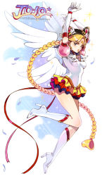 1girl apple972 bishoujo_senshi_sailor_moon bishoujo_senshi_sailor_moon_sailor_stars bishoujo_senshi_sailor_moon_stars black_hair blonde_hair blue_sailor_collar boots braid brooch choker cone_hair_bun cosplay double_bun earrings elbow_gloves eternal_sailor_moon eternal_sailor_moon_(cosplay) facial_mark female_focus gloves hair_bun hair_ornament heart heart_brooch high_heel_boots high_heels inzup jewelry jojo_no_kimyou_na_bouken knee_boots kuujou_jolyne layered_skirt look-alike magical_girl multicolored_hair ribbon sailor_collar sailor_moon sailor_moon_(cosplay) shoes skirt solo star_(symbol) star_earrings star_facial_mark two-tone_hair white_boots white_gloves wing_brooch