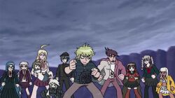 Rule 34 | . ., 4boys, 6+girls, :o, ahoge, akamatsu kaede, amami rantaro, bikini, bikini top only, black hat, black jacket, black pants, black pantyhose, black shirt, black skirt, blonde hair, blue eyes, blue hair, blue skirt, braid, bryan lee o&#039;malley (style), carrying, carrying person, closed mouth, cloud, cloudy sky, collared jacket, collared shirt, commentary, danganronpa: trigger happy havoc, danganronpa (series), danganronpa 2: goodbye despair, danganronpa another episode: ultra despair girls, danganronpa v3: killing harmony, dark-skinned female, dark skin, english commentary, eyelashes, facial hair, fighting stance, fortissimo, gideon graves, glasses, green hair, grey hair, grey pants, hair ornament, harukawa maki, hat, highres, jacket, julie powers, k1-b0, ken katayanagi, kirigiri kyoko, knives chau, kyle katayanagi, long hair, long skirt, long sleeves, lucas lee, matthew patel, momota kaito, multiple boys, multiple girls, muscular, muscular male, musical note, musical note hair ornament, naegi komaru, neck ribbon, necktie, open clothes, open jacket, open mouth, outdoors, pants, pantyhose, parody, pekoyama peko, purple hair, purple jacket, purple pants, purple skirt, purple vest, ramona flowers, red necktie, red ribbon, red shirt, red thighhighs, ribbon, robot, robot-01, roxie richter, saihara shuichi, scene reference, scott pilgrim (series), scott pilgrim takes off, shirogane tsumugi, shirt, short hair, signature, skirt, sky, spittyfishy, striped clothes, striped shirt, style parody, swimsuit, thighhighs, todd ingram, twin braids, twintails, v-shaped eyebrows, very long hair, vest, white hair, white ribbon, white shirt, yellow jacket, yonaga angie
