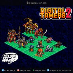 armor digimon digimon_(creature) dinohumon dracumon flamon ganimon highres horns horse kamemon kotemon musyamon pomumon samurai sword tactimon vorvomon weapon yellow_eyes zanbamon