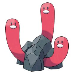 Rule 34 | artist request, nintendo, no humans, official art, pokemon, pokemon (creature), pokemon focus, pokemon sv, rock, third-party source, transparent background, wugtrio