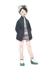 1girl absurdres animal_ears brown_hair duffy_and_friends full_body gamorangetana gelatoni gender-based green_eyes happy hat highres humanization long_sleeves looking_at_viewer shirt shoes smile solo standing tagme