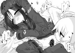 2girls assertive_female black_hair chito_(shoujo_shuumatsu_ryokou) cunnilingus greyscale jacket kyuusui_gakari monochrome multiple_girls no_headwear oral panties pussy shoujo_shuumatsu_ryokou talking underwear yuri yuuri_(shoujo_shuumatsu_ryokou)