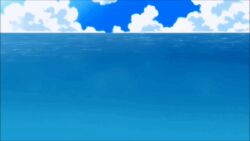 ass ass_focus bakadere bare_legs barefoot day diving feet foot_focus green_hair hair_ornament kenkou_zenrakei_suieibu_umishou legs medium_hair ninagawa_amuro ocean panties shirt soles toes underwear white_panties white_shirt x_hair_ornament