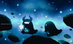 artist_name highres horns hoshikui night night_sky no_humans original outdoors rock shoutarou_(shoutarotttt) sky space star_(sky) star_(symbol) starry_sky