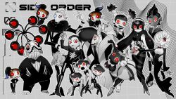 6+boys 6+girls :&lt; :3 afro_puffs arm_at_side arm_up arms_at_sides ball ballet_slippers barcode bare_shoulders battering_lento bell-bottoms black_bow black_bowtie black_dress black_footwear black_hair black_nails black_necktie black_pants black_suit black_vest blunt_bangs bow bowtie breasts brooch cleavage closed_mouth collared_shirt copyright_name dark-skinned_female dark-skinned_male dark_skin dress dress_shirt drizzling_capriccioso eyeshadow fang fins fish_boy floating formal_clothes frilled_dress frills full_body gloves glowing glowing_eyes grey_background grey_dress grey_pantyhose grid_background gushing_trionfale hair_between_eyes hair_bow hair_over_one_eye hair_slicked_back hairband hand_on_own_hip hand_up hands_in_pockets head_fins headdress high_heels high_ponytail highres holding holding_ball homing_arpeggio inline_skates jelleton jewelry light_frown long_dress long_hair long_sleeves looking_at_viewer makeup marching_andante medium_breasts medium_dress medium_hair monocle monocle_chain multicolored_dress multicolored_pants multiple_boys multiple_girls nail_polish necktie nintendo one_eye_covered open_mouth ore_is_xtai outline outstretched_arms panicking_alla_mambo pants pantyhose parted_lips personification pompadour ponytail pout puffy_dress puffy_short_sleeves puffy_sleeves red_eyes roller_skates shirt short_hair short_sleeves short_twintails sidelocks skates skeleton_print skin_fang sleeveless sleeveless_dress small_breasts spawning_accordo splatoon_(series) splatoon_3 splatoon_3:_side_order spot_color springing_spiccato standing stole straight_hair suit suspenders swarming_languendo torn_clothes torn_sleeves towering_nobilmente turtleneck twintails two-tone_pants very_long_hair vest wavy_mouth whirling_accelerando white_bow white_bowtie white_dress white_footwear white_gloves white_hair white_hairband white_outline white_pants white_shirt white_wrist_cuffs wrist_cuffs