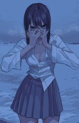 1girl breasts cleavage girls_und_panzer katsuoboshi looking_at_viewer mika_(girls_und_panzer) skirt tagme