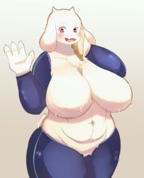 bad_id bad_twitter_id breasts furry kyuuri red_eyes toriel undertale