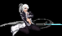 Rule 34 | 00s, 1girl, animated, animated gif, breasts, closed eyes, female ejaculation, female focus, female masturbation, female orgasm, grabbing own breast, hand in panties, kneeling, long hair, lowres, m.u.g.e.n, masturbation, melty blood, open clothes, orgasm, panties, pixel art, ponytail, pussy juice, riesbyfe stridberg, solo, tagme, transparent background, tsukihime, uncensored, underwear, white hair