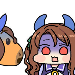 1girl animal_ears brown_hair ear_covers emoji horse horse_ears horse_girl jazz_jack king_halo_(umamusume) lowres meme neta parody school_uniform solo surprised tracen_school_uniform turn_pale umamusume white_background