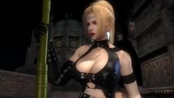 1girl 3d animated blonde_hair blue_eyes breasts cleavage highres bouncing_breasts large_breasts ninja_gaiden rachel_(ninja_gaiden) video
