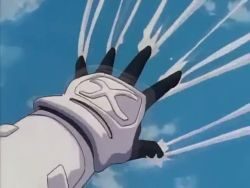 1990s_(style) 1boy android animated armor armpits b&#039;t-x b&#039;t-x_(character) bodysuit epic mecha pegasus retro_artstyle robot shonen short_hair simple_background takamiya_teppei transformation video