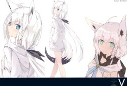 1girl animal_ears hololive hololive_gamers kitsune nagishiro_mito shirakami_fubuki tagme tail