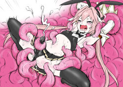 Rule 34 | 1boy, anal, animal ears, armpits, arms up, astolfo (fate), astolfo (saber) (fate), astolfo (saber) (first ascension) (fate), bdsm, black panties, black skirt, black thighhighs, bondage, bound, bow, bowtie, bulge, clothed sex, crossdressing, cum, cum in clothes, cum through clothes, cum through panties, erection, erection under clothes, fate/grand order, fate (series), highres, laughing, leotard, male playboy bunny, midriff, motion lines, nanahikari tokumei, navel, nontraditional playboy bunny, open mouth, panties, pink hair, playboy bunny, rabbit ears, skirt, spread legs, sweat, tentaclejob, tentacles, thighhighs, tickle torture, tickling, tickling armpits, tickling navel, tickling stomach, tongue, trap, twintails, underwear