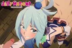 1girl 2boys animated aqua_(konosuba) arm_at_side artist_name ass ayana_maria bare_shoulders blue_eyes blue_footwear blue_hair blue_nails blue_shirt blue_skirt blue_sleeves blush boots clothed_female_nude_male covered_erect_nipples detached_sleeves english_text eyebrows eyelashes fingernails from_above full_body group_sex hair_rings handjob hands_on_another&#039;s_hips hetero highres jellymation kono_subarashii_sekai_ni_shukufuku_wo! leaning_forward long_hair looking_at_viewer looking_up matching_hair/eyes mmf_threesome multiple_boys nail_polish nude penis sex sex_from_behind shirt single_hair_ring skirt sleeveless sleeveless_shirt solo_focus sound standing tagme teeth thigh_boots thighhighs threesome two-tone_shirt two-tone_sleeves uncensored video white_shirt white_sleeves white_thighhighs woulf_d