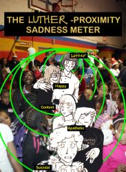 Rule 34 | 5boys, 97ttwwaazz, absurdres, animal ears, animal hat, cat hat, clown, commentary, english commentary, english text, facial mark, fake animal ears, glasses, hat, highres, luther von ivory, male focus, meme, multiple boys, nyen (randal&#039;s friends), nyon (randal&#039;s friends), randal&#039;s friends, randal ivory, sebastian de tomato smith chicken legs, short hair, whisker markings