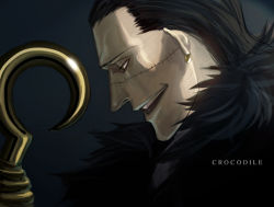1boy character_name hook hook_hand koshi12 lowres male_focus one_piece profile scar crocodile_(one_piece) solo