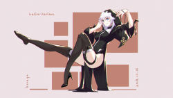 1girl blue_eyes cross crucifix feet floating grin hand_on_own_head high_heels honkai_(series) honkai_impact_3rd knxagu one_shoe short_hair simple_background smile thighhighs thighs white_hair wide_sleeves