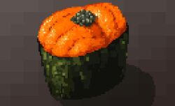 Rule 34 | brown background, caviar, fish, fish (food), food, hisachan55cute, nigirizushi, no humans, nori (seaweed), original, pixel art, scenery, shadow, simple background, sushi