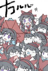 6+girls ? ainu_clothes angry arms_up biting black_hair book breasts chibi clone confused constricted_pupils expressionless multiple_expressions fangs fingerless_gloves frog gloves highres large_breasts long_hair looking_at_viewer looking_up multiple_girls nakoruru o_o open_mouth purple_eyes reading samurai_spirits scared scarf sleeping smile snk sweatdrop the_king_of_fighters tongue traditional_media umbrella wavy_mouth white_eyes wide-eyed
