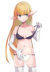 1girl apron blonde_hair character_request elf highres maid maid_apron navel pointy_ears radral smile tagme