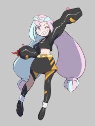 1girl alternate_costume coral_(pokemon) coral_(pokemon)_(cosplay) cosplay highres iono_(pokemon) marie_(marie_cookie222) multicolored_hair nintendo pokemon pokemon_sv split-color_hair two-tone_hair