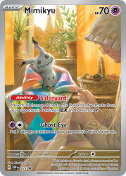 Rule 34 | 1girl, alternate color, arita mitsuhiro, artist name, basket, blanket, bonnet, bush, card (medium), character name, closed mouth, company name, copyright name, copyright notice, english text, gen 7 pokemon, glasses, holding sewing needle, long sleeves, mimikyu, nintendo, official art, old, old woman, open window, plant, pokemon, pokemon (creature), pokemon card, pokemon focus, pokemon tcg, potted plant, quilt, sewing, shiny pokemon, third-party source, trading card, white bonnet, window